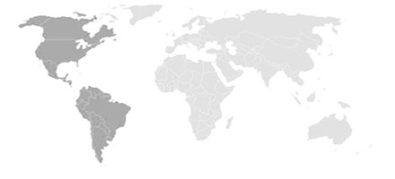 world map North America